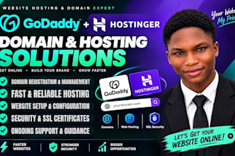 setup your domain and hosting on godaddy or hostinger