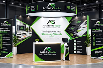 design trade show booth graphics and exhibition backdrop