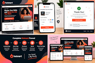 create a professional hotmart sales page and sales funnel