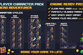 do pixel art sprite sheet, pixel animation, character, 2d pixel art animation