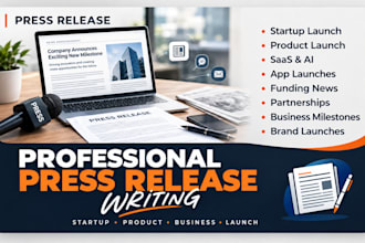 write a startup product launch and business press release PR