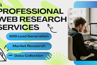 internet research, data collection, and excel data entry