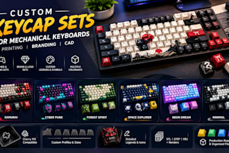 design custom mechanical keyboard keycap sets for 3d printing branding and cad