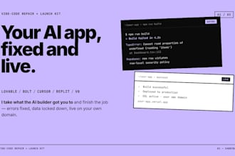 audit, fix and launch your replit, cursor or lovable built vibe coded app
