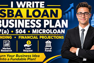 write an sba loan business plan for 7a, 504 and microloan applications