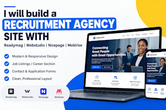 build universe readymag webstudio nicepage mobirise recruitment agency website