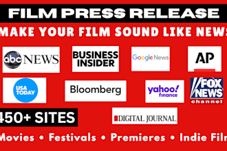 write film press release publish PR distribution submit film press release