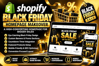 design a high converting shopify black friday homepage