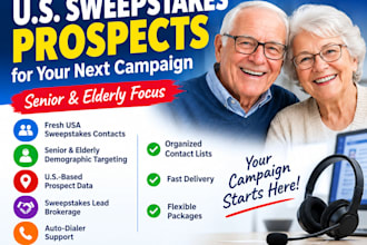 be your sweeps lead broker, fresh elderly sweeps leads, usa leads, auto dialer