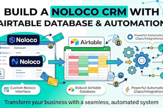 build a noloco CRM with airtable database and automation noloco dashboard