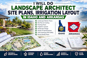 do landscape architect site plans, irrigation layout in idaho and arkansas