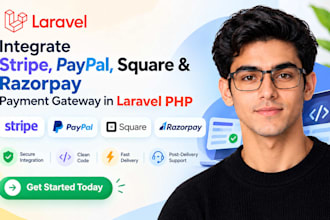 integrate stripe, paypal, square, and razorpay payment gateway in laravel PHP