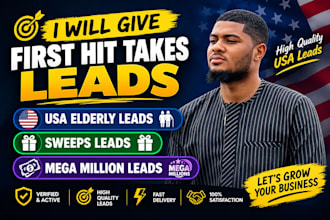 give first hit takes leads usa elderly leads, sweeps leads, mega million leads