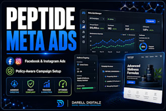 run peptide marketing ads, peptide meta ads and instagram ads campaigns