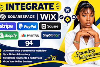 integrate squarespace wix stripe paypal square shopify printful  shipstation g4