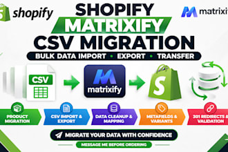 do shopify matrixify csv migration bulk products import export and data transfer