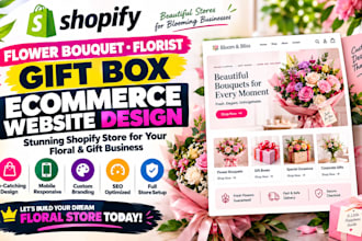 create shopify store flower bouquet florist gift box ecommerce website design