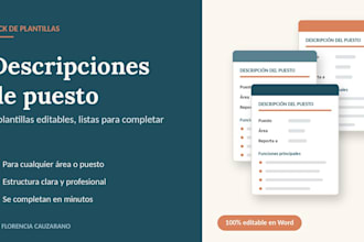 provide editable job description templates in word in spanish