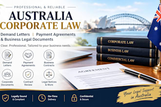 provide australia corporate law, demand letters and payment agreements