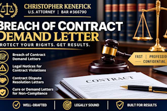 draft a breach of contract demand letter as a US attorney