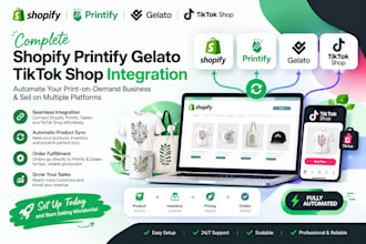 setup connect shopify printify gelato tiktok shop integration product sync