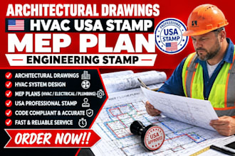 architectural drawing hvac USA stamp mep plan engineering stamp floor plan