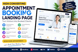 design a high converting appointment booking landing page booking website