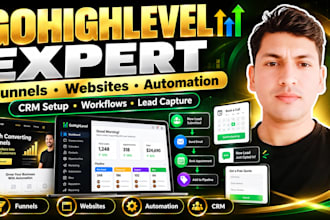 build gohighlevel funnels, websites and automation workflows