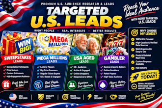 send you sweeps leads, USA eldery, senior, first hit leads, mega millions, leads