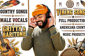 baritone gritty male viking vocal for country song