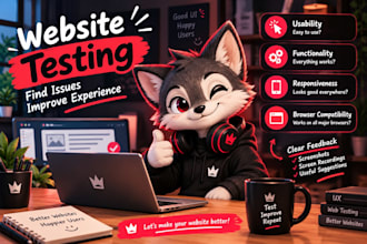test your website for usability, functionality and UX