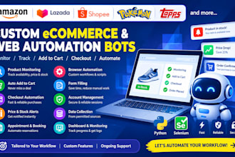 build pokemon bot, auto checkout bot, amazon bot, auto purchase bot, lazada bot