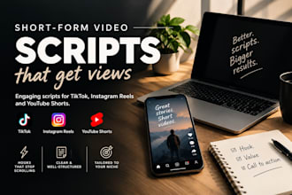 write engaging tik tok reels and youtube shorts scripts