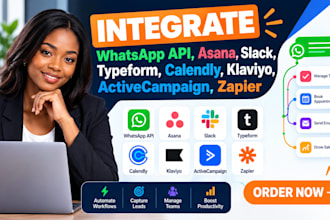 integrate whatsapp asana slack typeform calendly klaviyo activecampaign zapier
