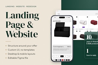 design an ecommerce website UI UX or product landing page in figma