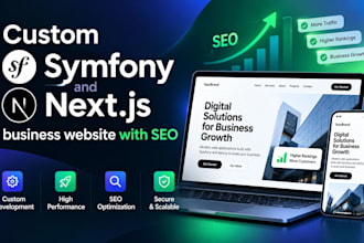 build a custom symfony and nextjs business website with SEO