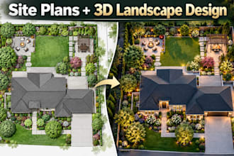 design your 2d site plan and landscape plan 2d floor plan