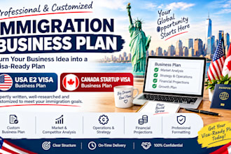 write USA e2 visa immigration business plan and canada startup visa plan