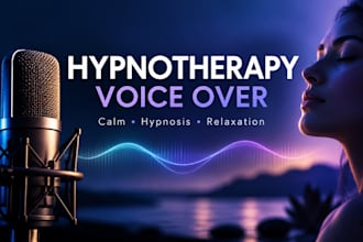 record a calming hypnotherapy hypnosis and meditation voice over