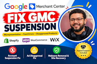 fix google merchant center suspension and misrepresentation
