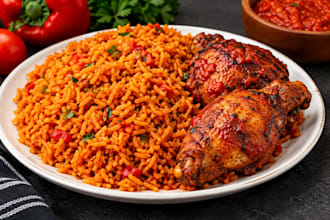 do jollofrice with roasted chicken