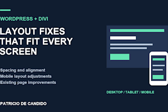 fix wordpress and divi layout issues and mobile responsiveness