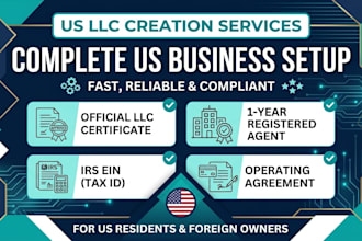 form a US llc, get ein, operating agreement, and registered agent