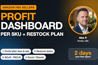 build an amazon fba profit and inventory restock dashboard in excel