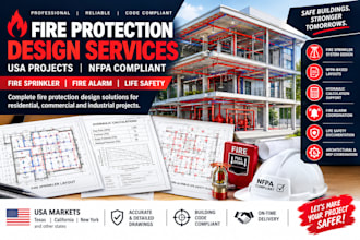 design USA fire sprinkler systems, nfpa fire protection plans and calculation