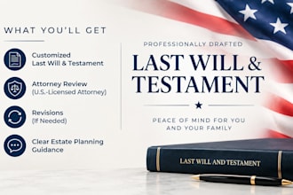 draft your last will and testament as a US licensed attorney