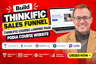build thinkific sales funnel thinkific course landing page podia course website