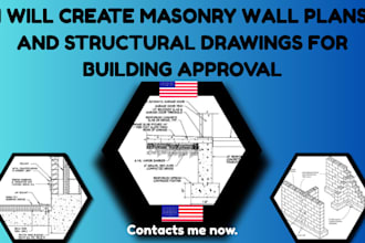design masonry wall plans and structural drawings for building permits approval