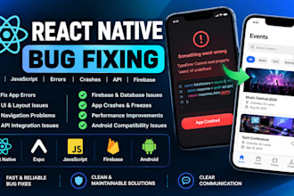 fix bugs and errors in your react native expo app