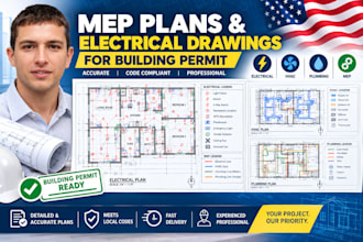 create mep plans and electrical drawings for permit